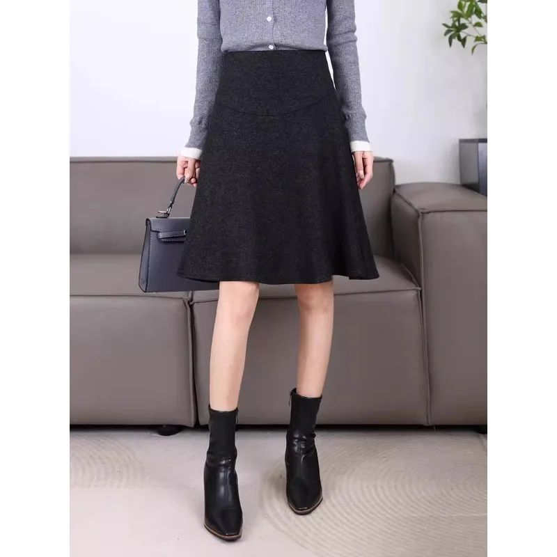 

Мягкое платье русалки для женщин и зимы, элегантное платье-зонтик, облегающее, утягивающее платье-миди трапециевидной формы