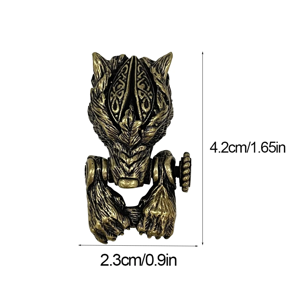 EDC Outdoor Tool DIY Accessories For Bracelet Weaving Paracord Multifunction Buckle Brass Wolf Head / Dropshipping