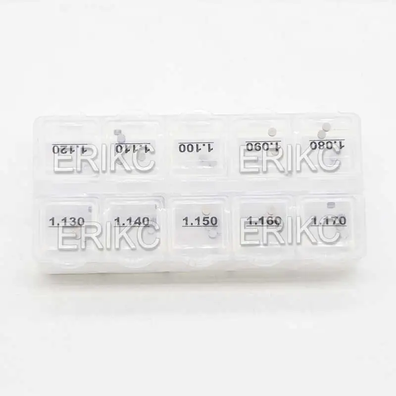 ERIKC B16 Common Rail Injector Adjusting Washers Shims Gasket Repair Kits Size 1.08mm-1.17mm 50 Pieces / Box