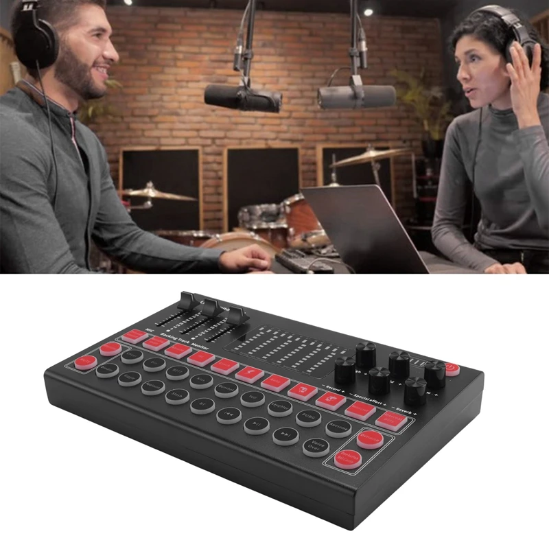 M9 Sound Card Live Broadcast Equipment Sound Card With Color Lights Compatible With Multi-Platform Live Singing