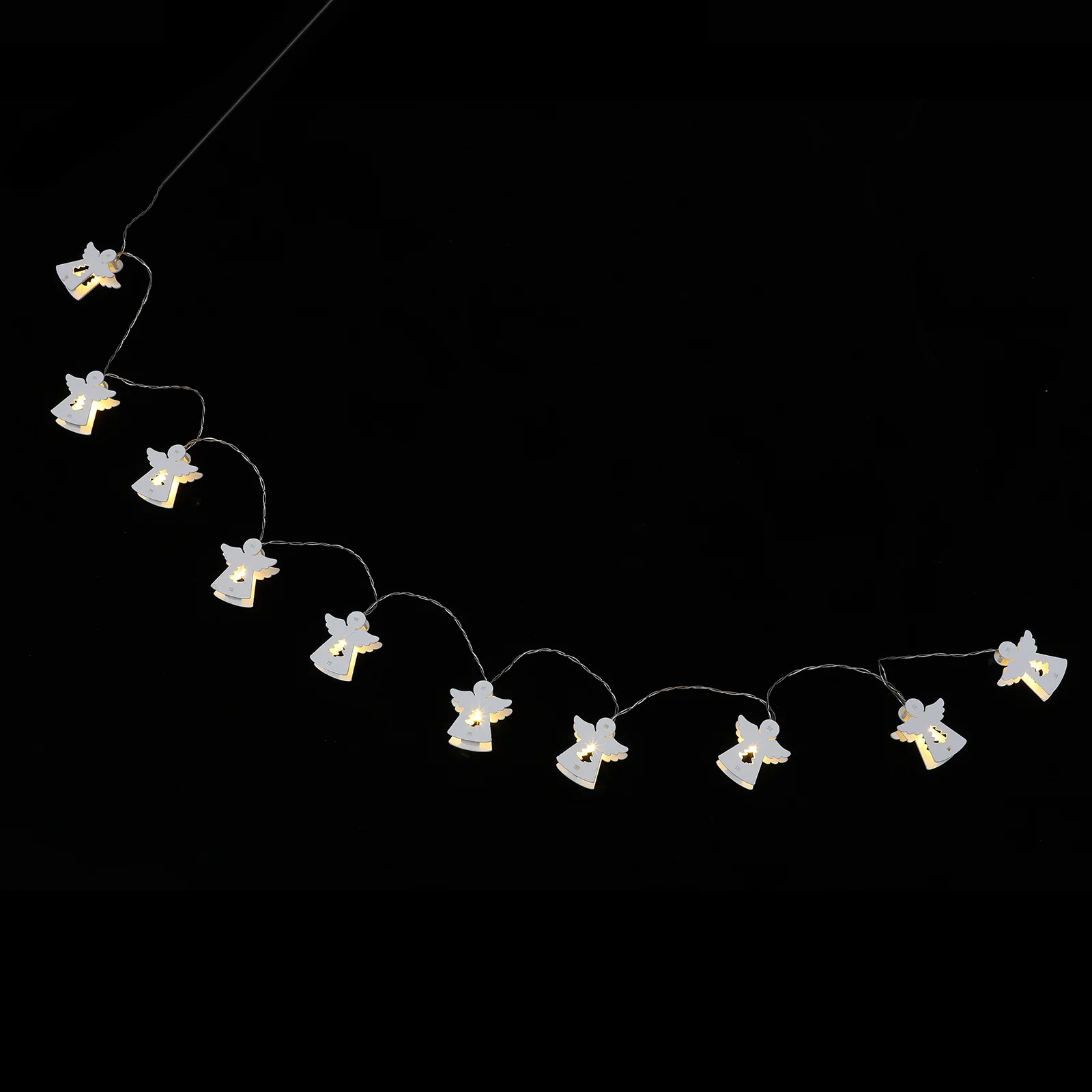 1 قطعة الإبداعية خشبية الملاك شكل سلسلة ضوء عيد الميلاد ديكور الإضاءة عطلة مصباح حفلة للخارجية حديقة غرفة المعيشة الراحة