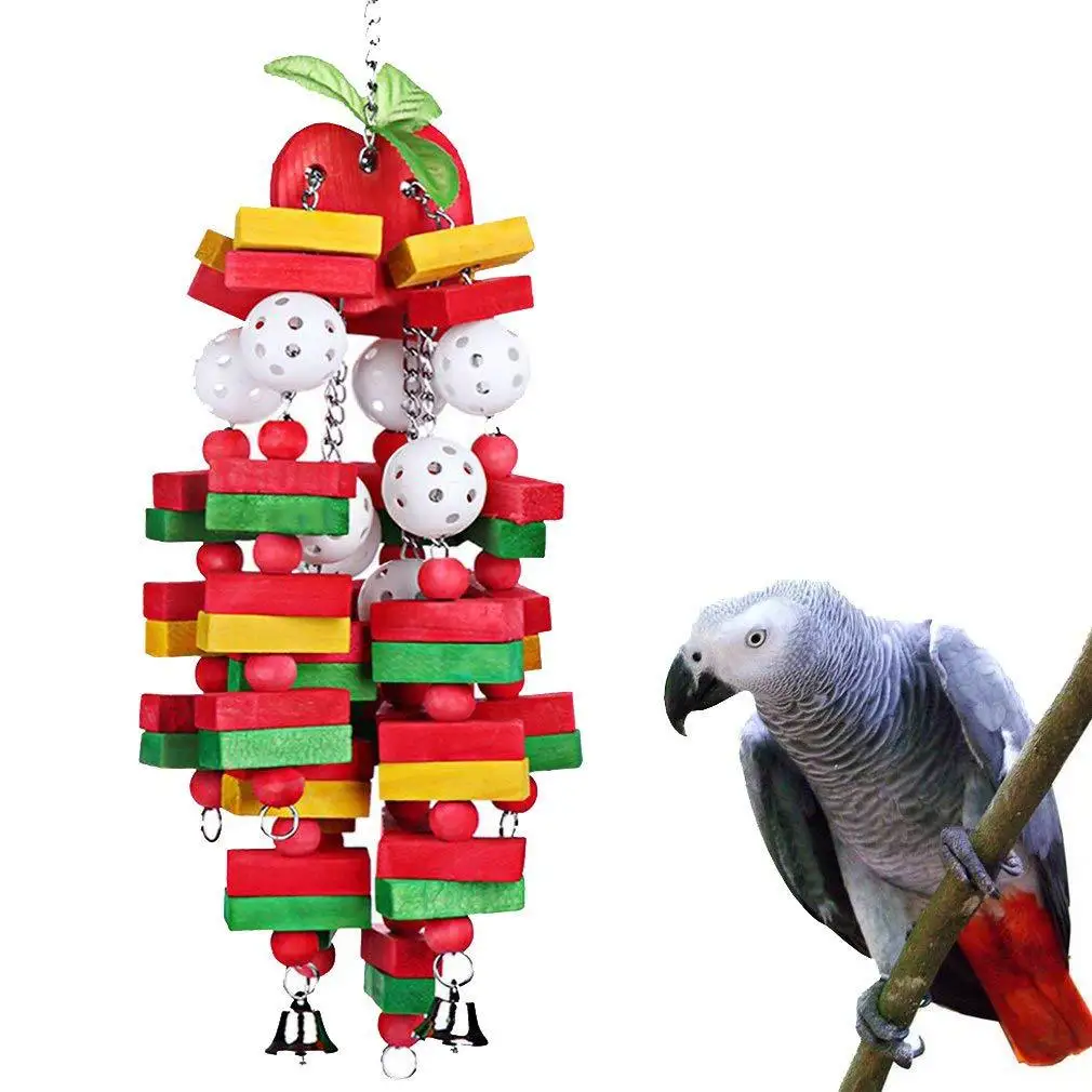 Bird Toys For Parrots Wooden Parrot Supplies Gray Parrot Birds Alex Sun Biting Stairs Swing Wood Bird Toy Swing Banana Bunches