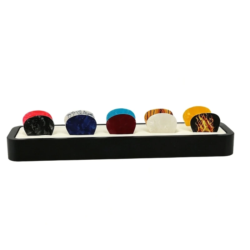 Desk Guitar Pick with Black Base and White Divided Insert