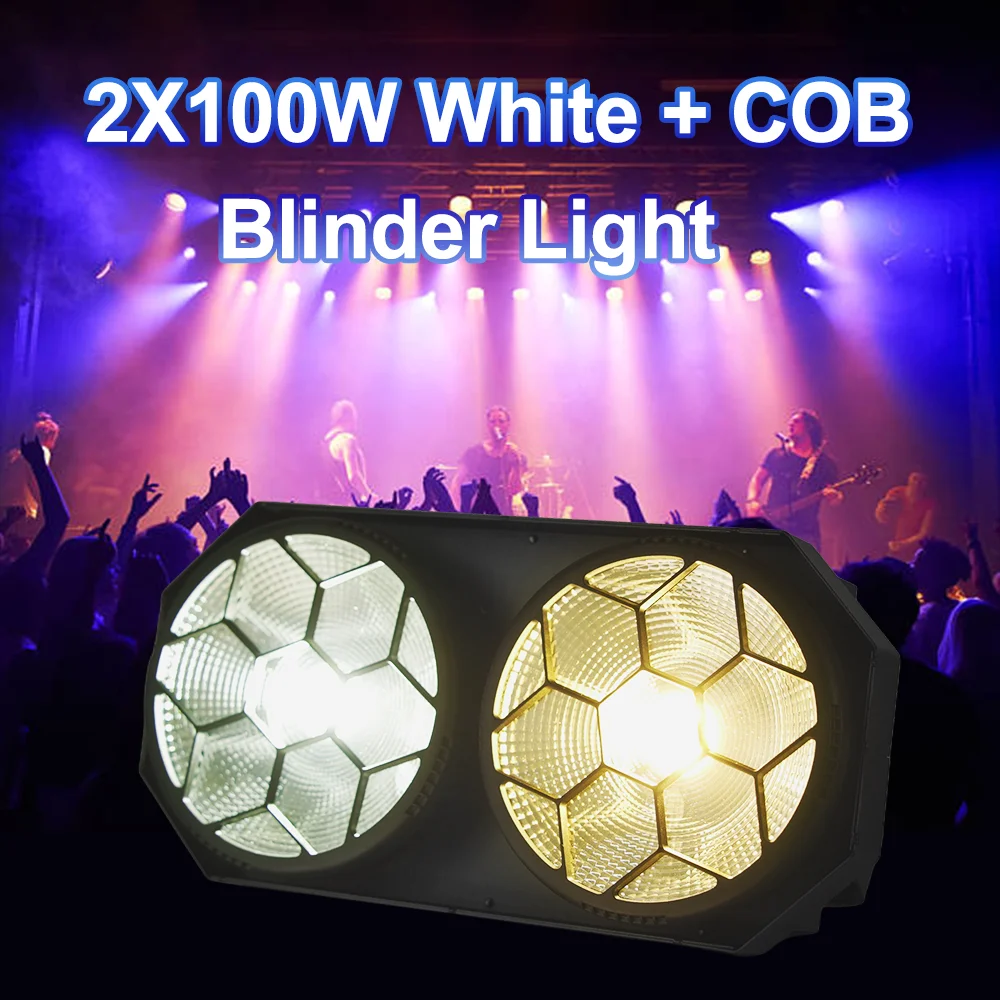 

2x100W 2 Eyes LED COB Blinder Light Cold White/Warm White Stage Effect Individually Control Audience light