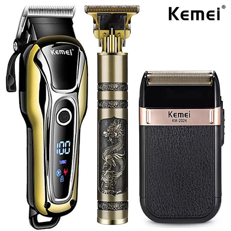 

Professional Barber Hair Clipper Rechargeable Electric Finish Cutting Machine Beard Trimmer Shaver Cordless Corded KM-1990