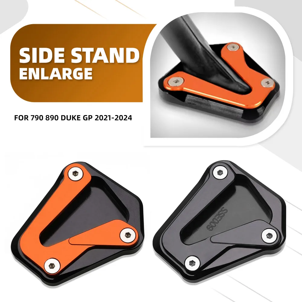 

For 790 890 Duke GP 2021-2024 Side Stand Foot Extension Kickstand Enlargement Pad Accessories 890 Duke 890Duke L/R 2020-2023