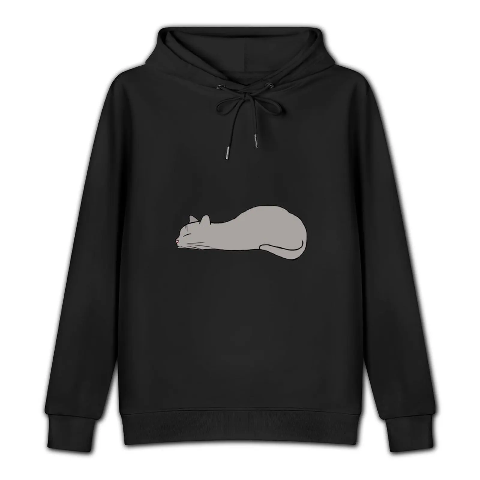 Sleepy Grey Cat Pullover Hoodie autumn pullover