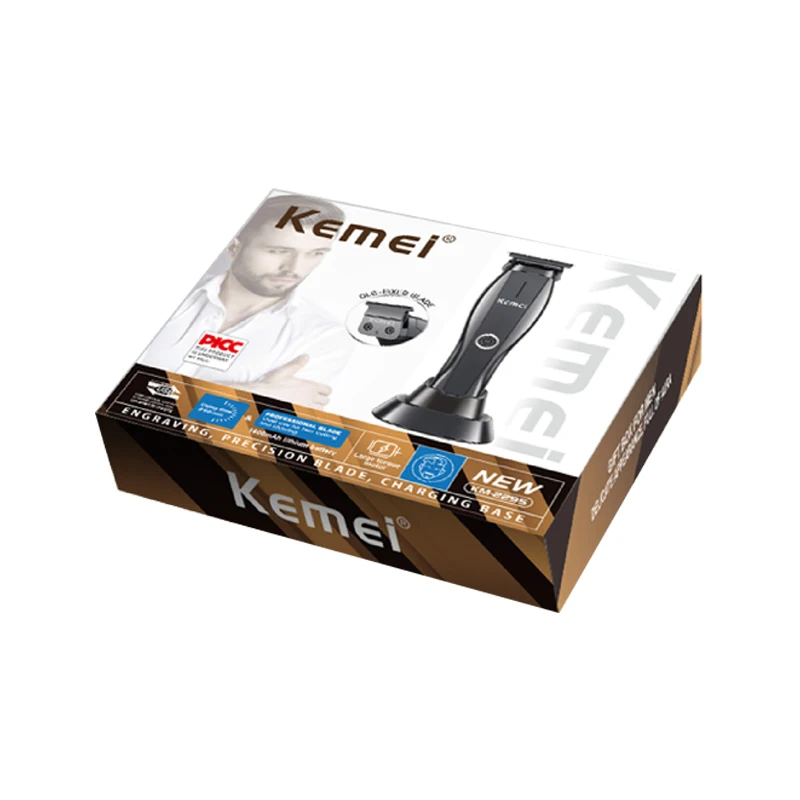Kemei 2295 elektrische tondeuse heren professionele kapper oplaadbare draadloze haarsnijmachine met basis tondeuse