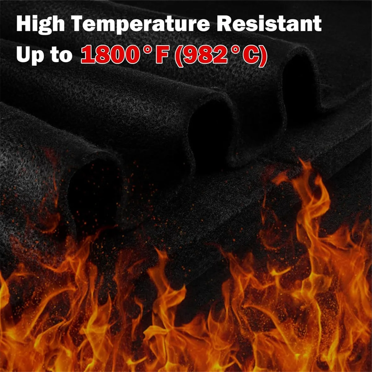 A002 Carbon Felt Welding Blanket Fireproof 2 Packs 12 X 27Inch 1800℉ High Temp Insulation Pad, Brazing Heat Shield Mat