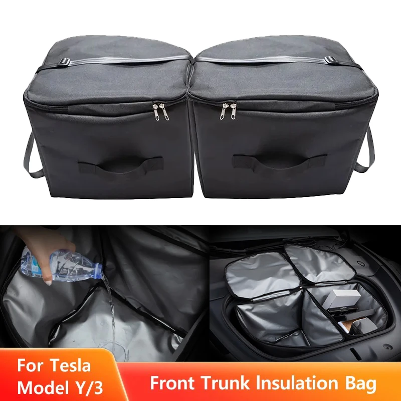 

Для Tesla Model Y Juniper Model 3 Highland Frunk Cooler Organizer Изоляционная сумка Передняя сумка-холодильник для хранения багажника для Tesla Y 3