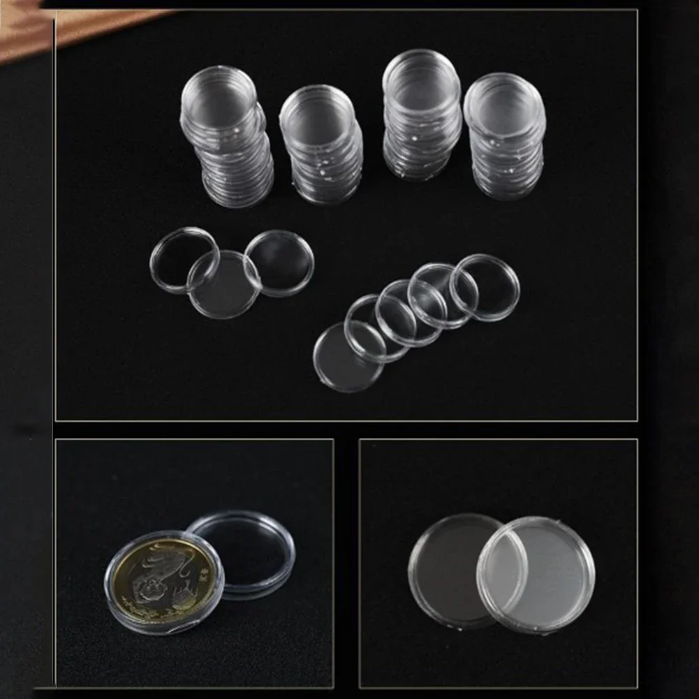 Collectors Coin Capsule Holders Large 100pcs 16MM Applied Commemorative Plastic Round Small Transparent Durable