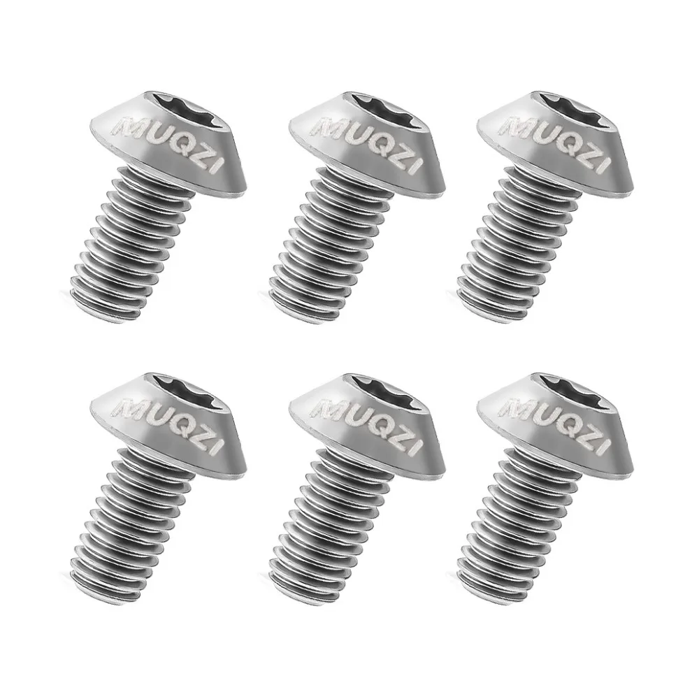 6pcs Titanium Bike Disc Brake Rotor Bolts T25 Torx M5 X 10mm Disc Brake Rotor Fixing Bolts Fixing Screws Ultralight