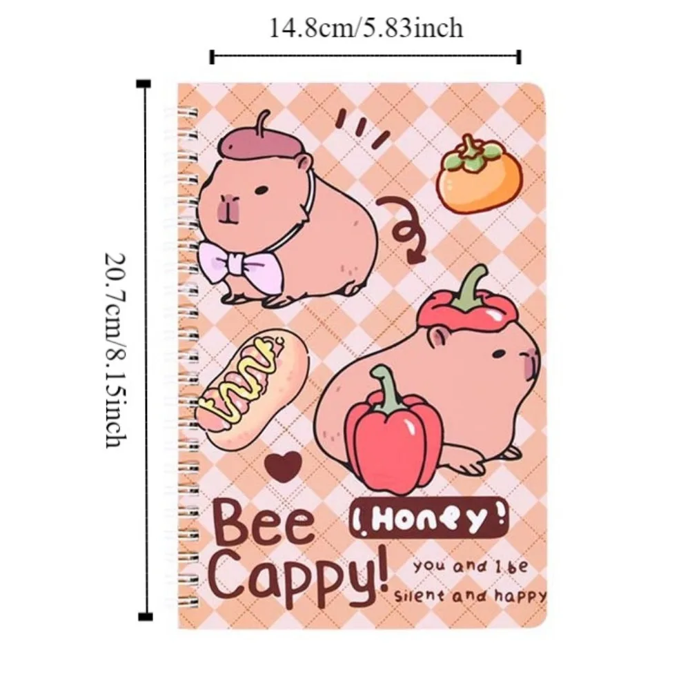 Planner A5 Capybara Notebook Line Inner Pages Daily Notes Coil Notebook Stationery Cartoon Small Notepad Friend