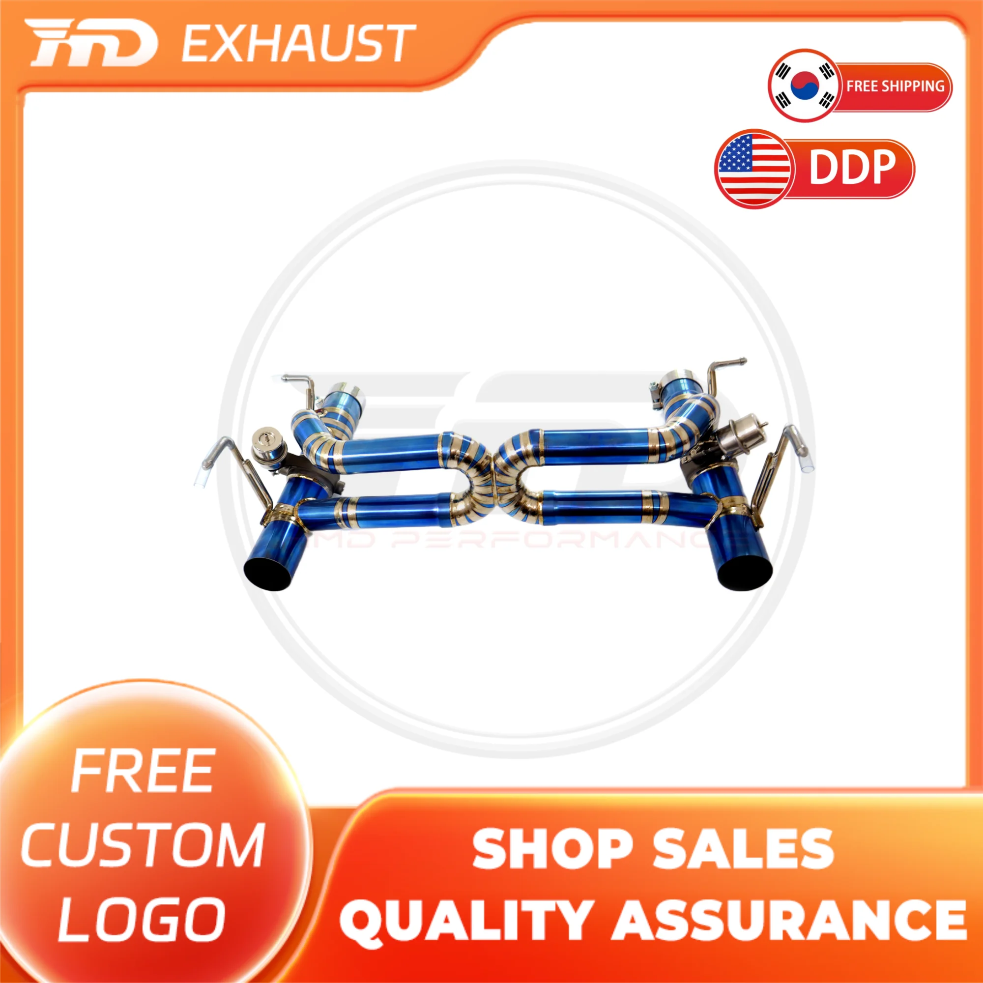 

Горячая продажа HMD, титановая выхлопная система Performance Catback для глушителя Ferrari 488 с клапанами