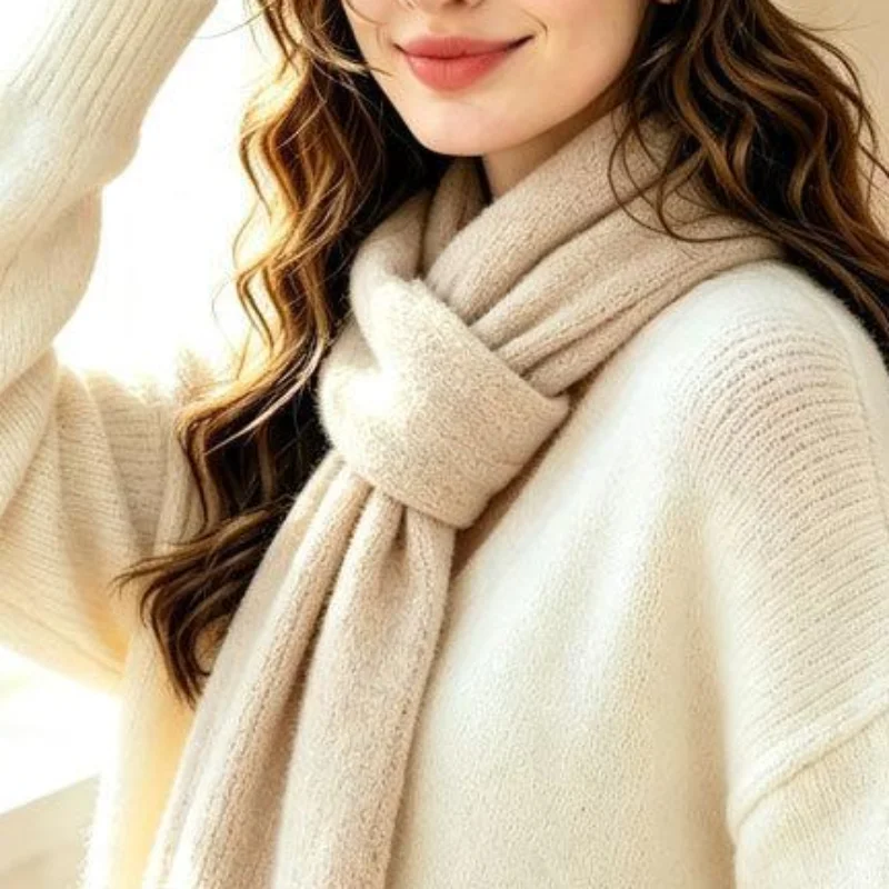 Fuzzy Knit Cat Ear Beanie With Soft Warm Plush Lining Adorable Design For Winter Daily Outings Casual Street Wear