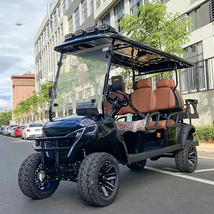 Camp Multifunctional 6 Passenger Golf Cart Electric Lithium 72v Sightseeing Cart Scenic Tour Electric Vehicle Golf Cart