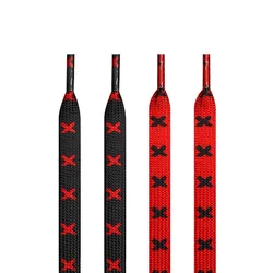 1Pair Fashion Flat Shoelaces for Sneakers Black Red X Stripes Shoe Laces for AF1 120/140/160CM Shoes Accessories Tennis Shoelace