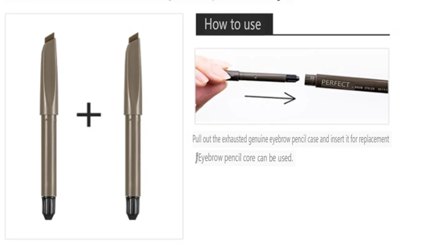 MISSHA Perfect Eyebrow Styler Auto Type Eyebrow Pencil Liner Kit 0.15 + Refill Rotatable Eye Tattoo Pen Korean Cosmetics