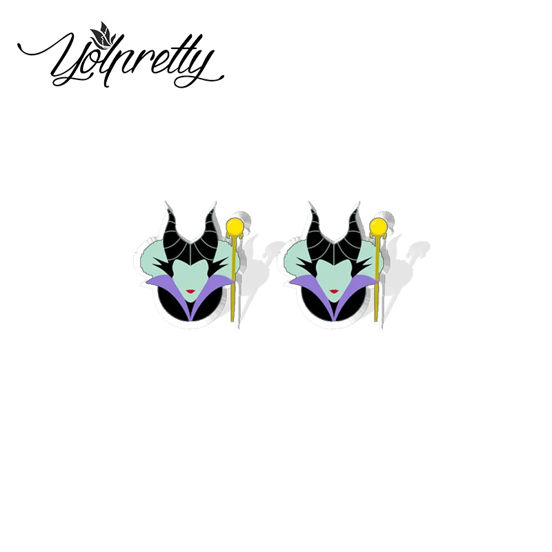 2024 New Arrival Cartoon Villains Characters with Mickey Ears Epoxy Stud Earrings Handcraft Acrylic Resin Earrings