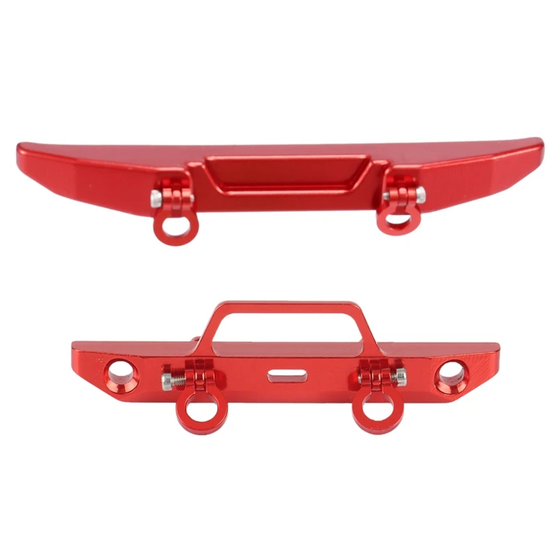 2pcs Metal Alloy Front And Rear Bumper With Tow Hook For Axial SCX24 AXI00005 Jeep Gladiator 1/24 RC Crawler Car Upgrades Parts