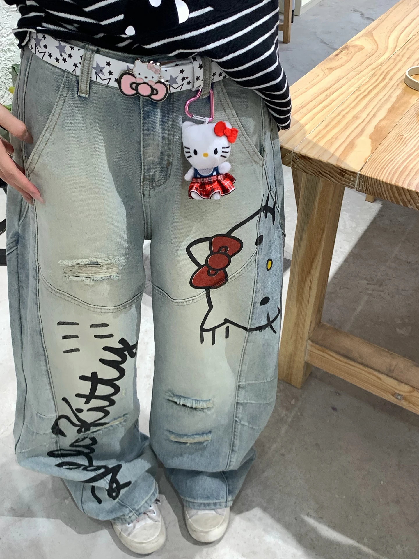 

Джинсовые брюки-юбка Waed Kit для женщин: уникальный дизайн, универсальные, стройнящие, длинные, свободного кроя, без стрейча, с пуговицами на талии