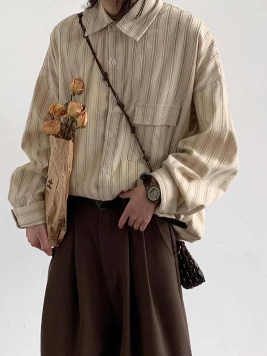 

Вельветовая длинная полосатая одежда в стиле ретро для мужчин и женщин, осенний сезон Faion, трендовая верхняя одежда для колледжа