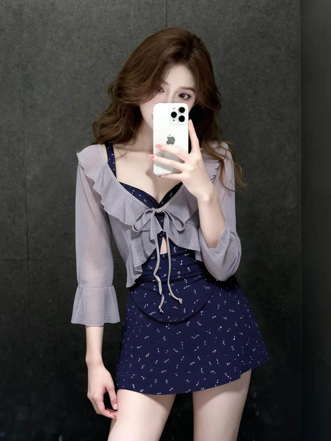 

Сексуальный раздельный купальник-бикини для женщин, в стиле платья, с эффектом утяжки, для отпуска, пляжа, термальных источников, для небольшой груди, с эффектом пуш-ап