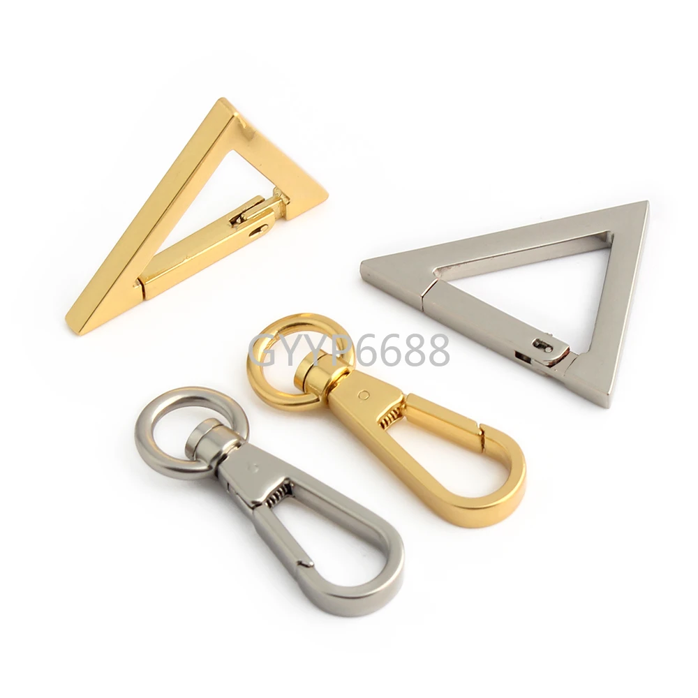 5-20-100PCS 10mm 15mm Triangle Metal Pendant Key Ring Lobster Hooks For Bags Strap Shoulder Clasp Clip Open Buckle Accessories