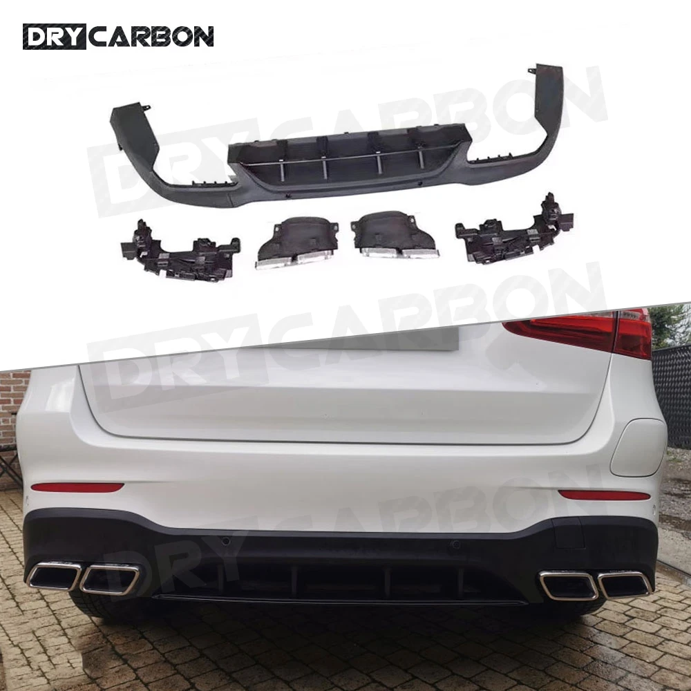 

Rear Bumper Lip Diffuser Exhaust Tips for Mercedes Benz GLC X253 Sport GLC300 GLC250 GLC43 SUV Coupe 2015-2019 PP Material