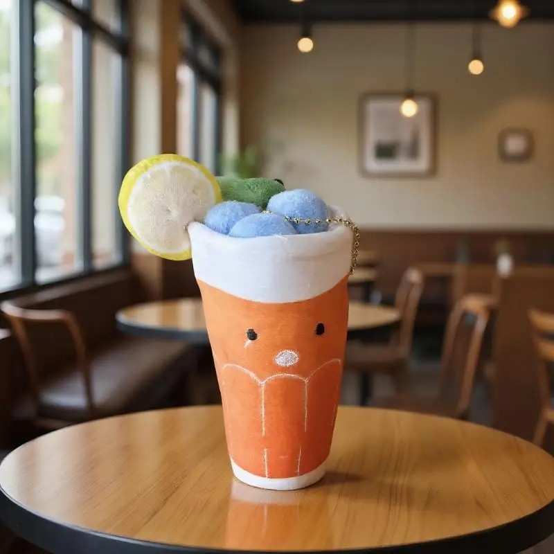 

Шикарный плюшевый брелок для напитков черникой и оранжевым; Очаровательная мягкая кукла, сумка, подвесной орнамент, подарок