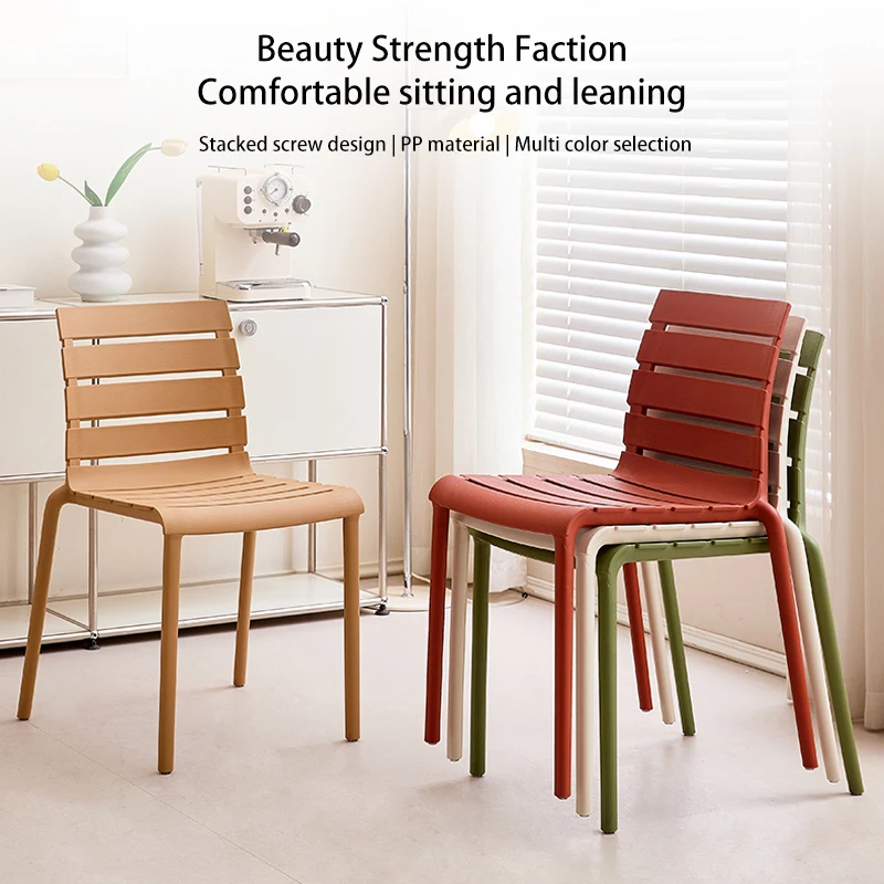 Simple 4-pack Plastic Home Office Stackable Dining Chairs Stylish Dining Room Kitchen Chair Modern Durable Restaurant Cafe Chair