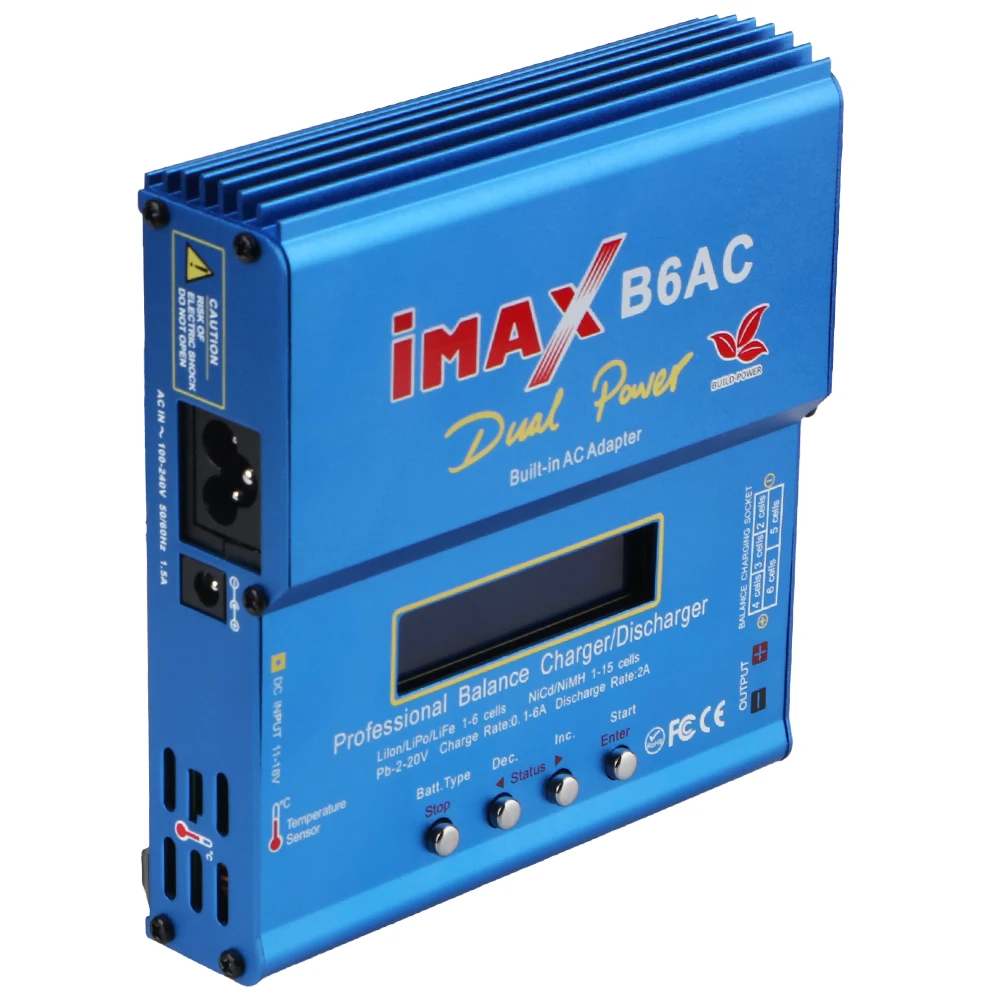 Imax B6AC 80W Intelligente DC10-20V 6A 3 Adattatori RC Balance Caricatore Per Li-Ion LiFe Nimh Nicd PB Lipo Batteria Scaricatore