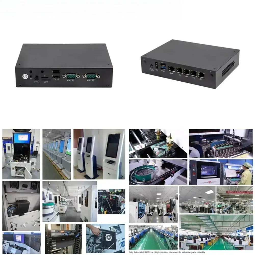 RK3568B2 quad-core 4 LAN 1 WAN Gigabit HD USB3.0 dual COM RS232/422/485 32GB EMMC Android Linux fanless mini PC
