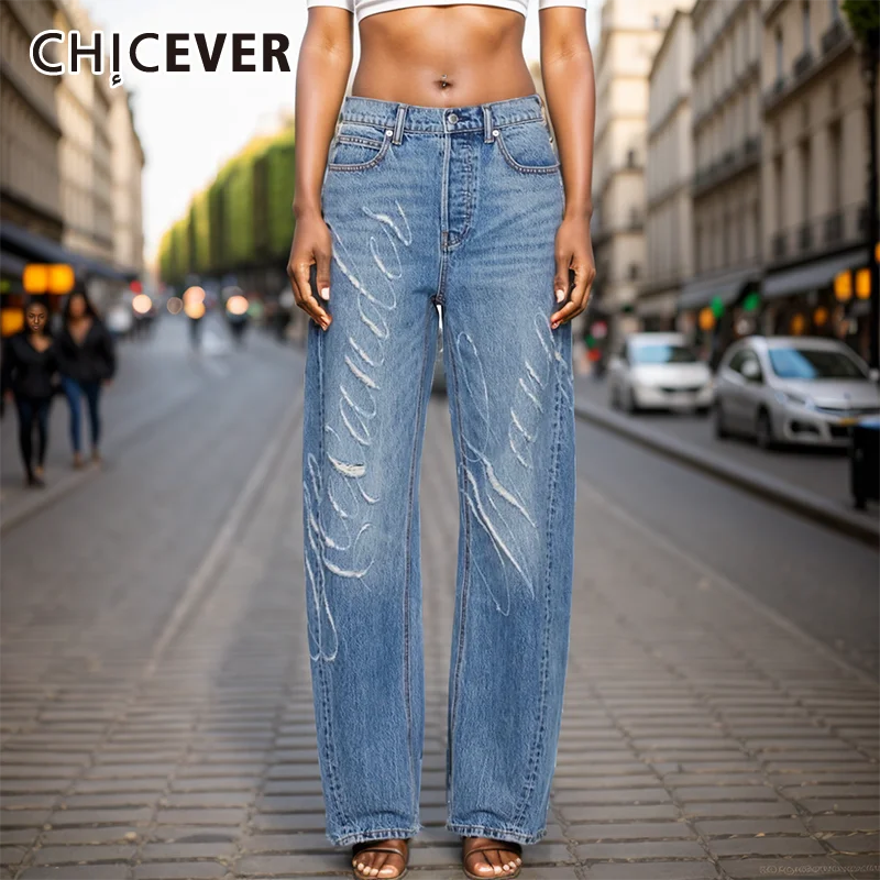 Chicago Blue Raw Edge Jeans hose für Frauen High Taille Distressed Wash Streets tyle Casual Jeans weibliche Sommerkleid ung neu