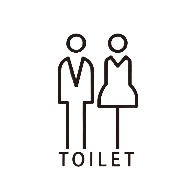 Toilet Door, Toilet Sign, Public Toilet Sign, Acrylic Three-dimensional Men And Women Creative Personality, Simple Style