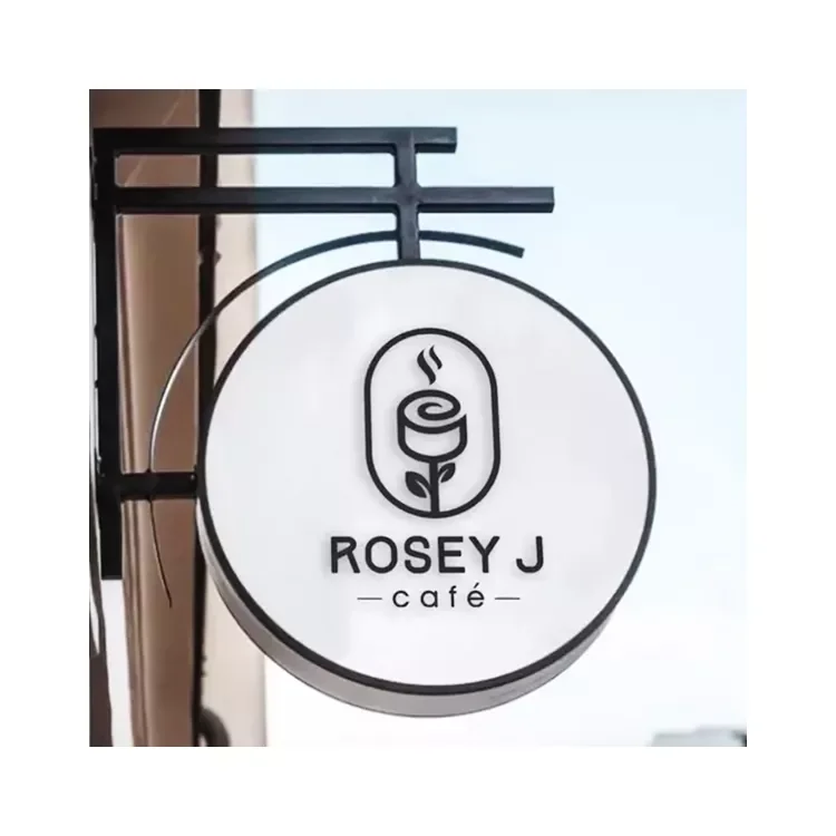 Round Light Box Sign Indoor Acrylic Led Light Box Logo Outdoor Rotating Lightbox