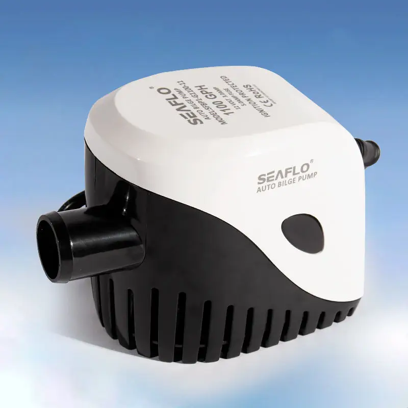 Bomba de achique sumergible automática de 1100 GPH 12V/24V de alto flujo para embarcaciones marinas con interruptor magnético