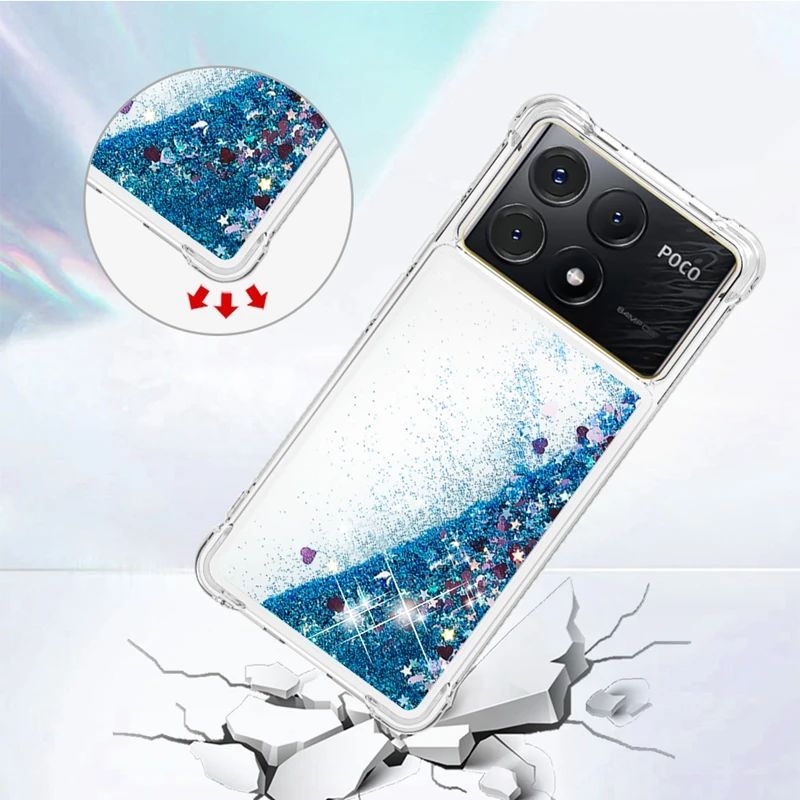 حافظة X6 Pro لهاتف Fundas Xiaomi Poco X6 Pro حافظة سائل ديناميكية لامعة لهاتف Xiaomi Xiaomi PocoX6 X 6 Pro حافظة هاتف Etui