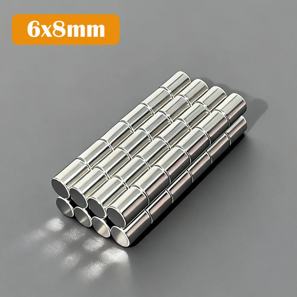 

Магнит неодимовый N35, 6x8 мм, круглый, сверхмощный, постоянный, NdFeB, для холодильника, для магнитных поделок