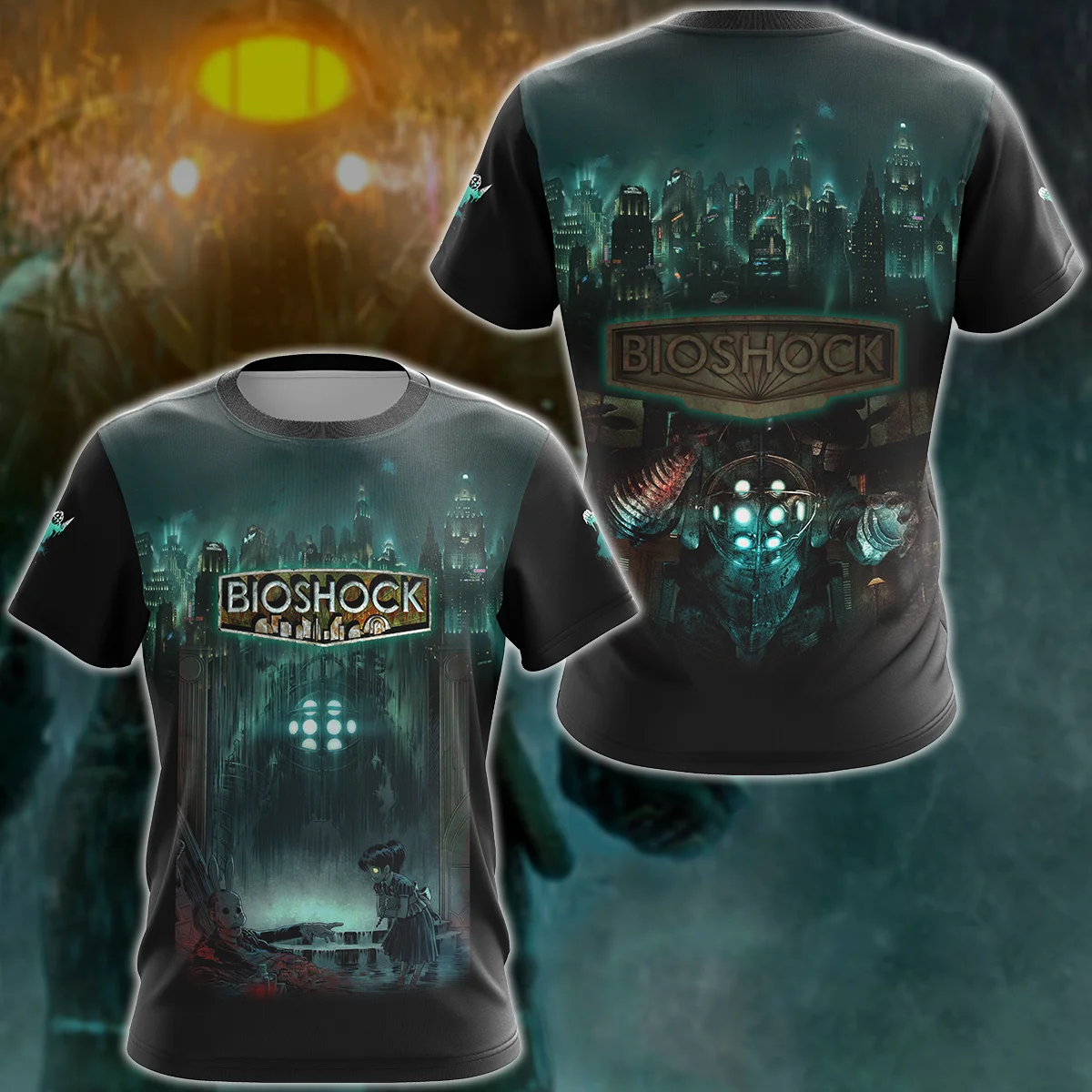 2024 Summer Men's 3D Printing BioShock Video Game T-shirt Children's Street Large Sports Top