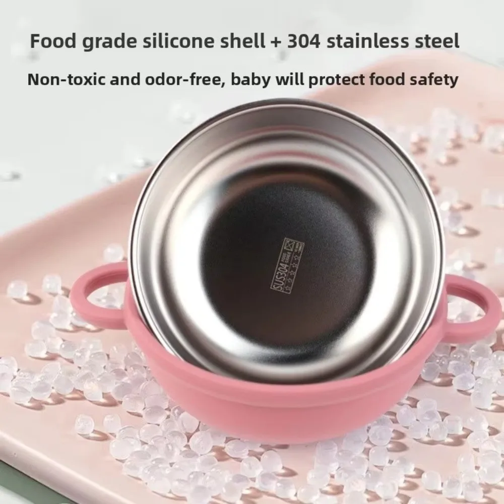 

Миска для кормления из нержавеющей стали 304 с силиконовым основанием на присоске, термостойкая посуда с разделителями, легко моется, миска на присоске