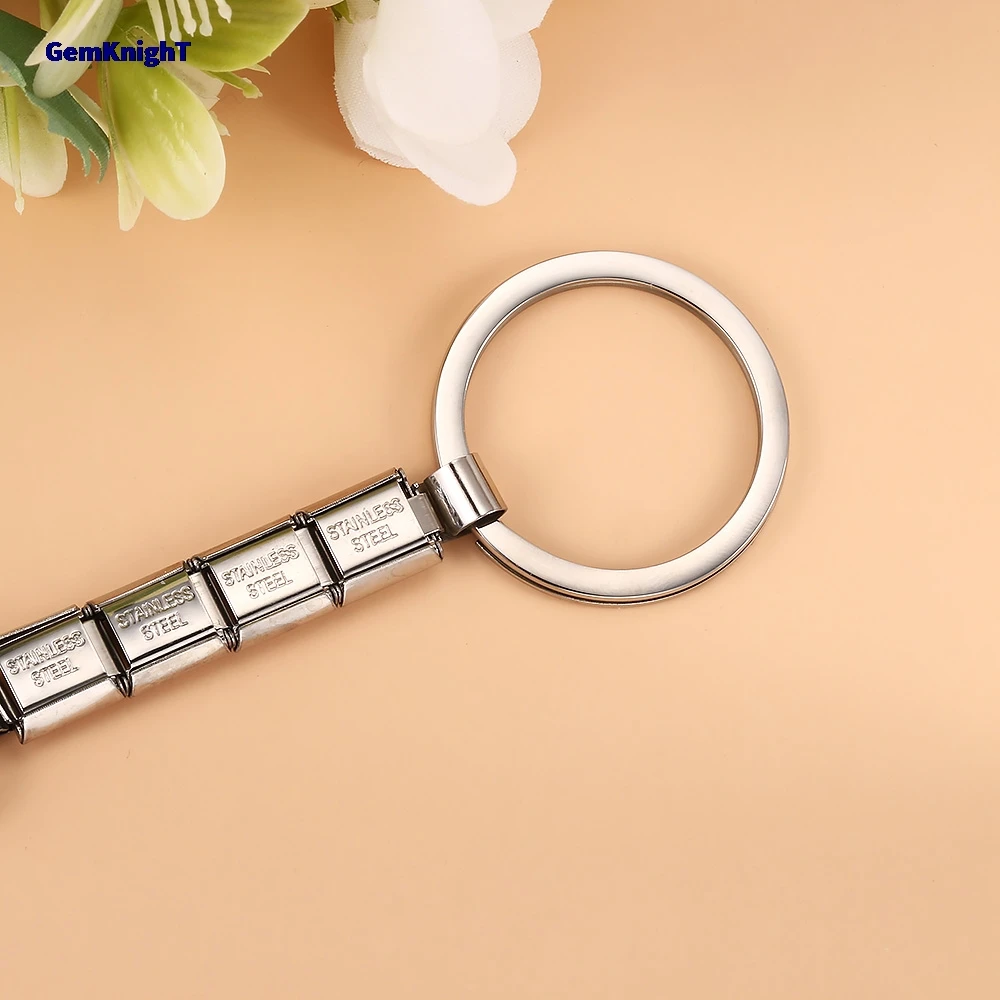 GemKinght Einfacher zarter Schlüsselanhänger, bunt, abnehmbarer italienischer Charm, 9 mm, Verbindungsherstellung, DIY, Damen, Herren, Geschenke, Schmuckzubehör – Detail 9