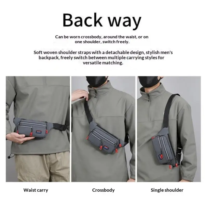 Hochwertige wasserdichte Unisex-Gürteltasche, Hüfttasche für Damen und Herren, Känguru-Hüfttasche, Handytasche, Arbeitstasche, Reisetasche für Männer und Frauen – Detail 3