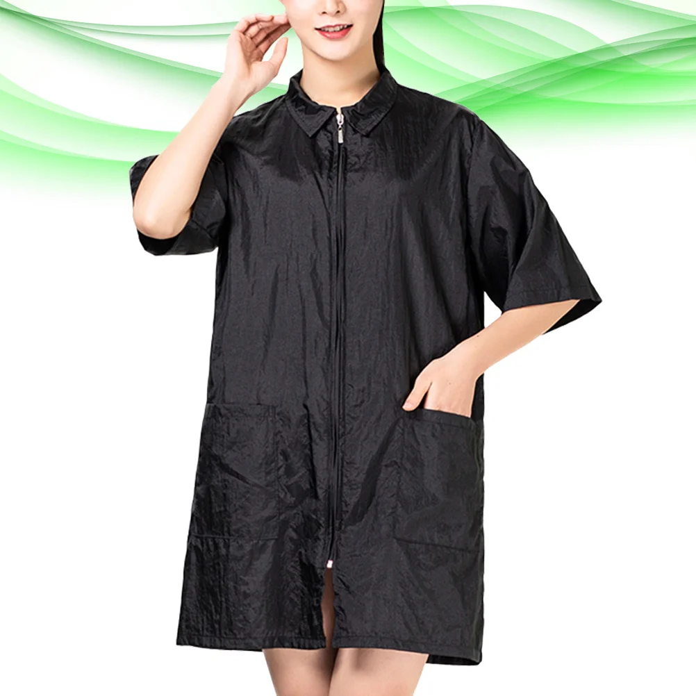 

1 шт. водонепроницаемая дышащая рабочая одежда парикмахерская кухня прочный фартук с удобными передними карманами для приготовления пищи и уборки