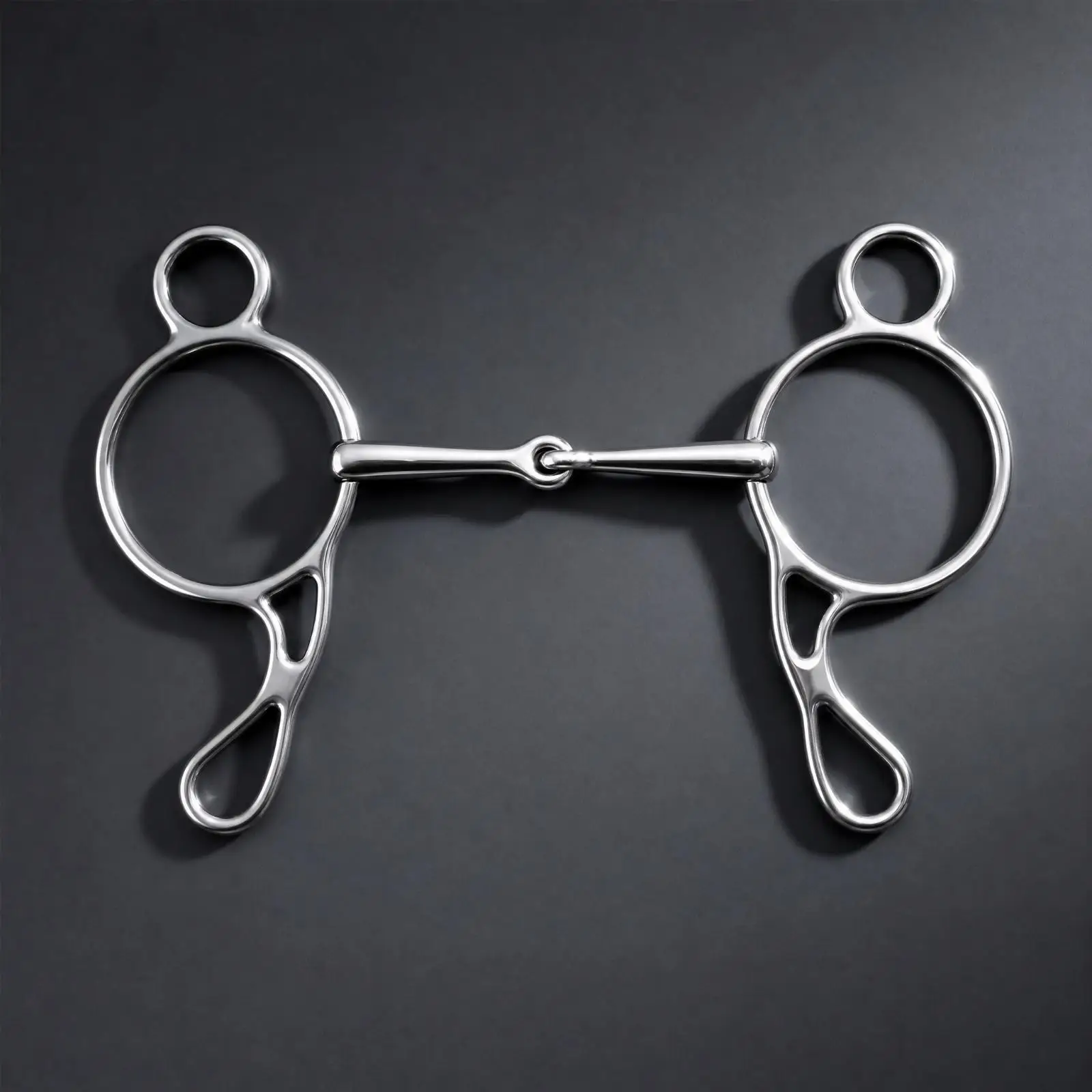 Jointed Mouth Section Horse Bit Large Rings Stainless Alloy Horse Bit Polished for Equestrians, Everyday Riding, Schooling