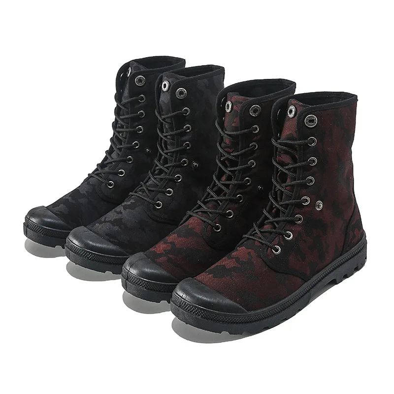 Men Boots New High-top Jungle Hiking Men's Outdoor Boots Sports Comfortable Lace-up Non-slip Canvas Shoes for Men Sneakers