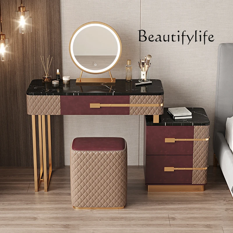 

smart home Mirror Cabinet Storage Vanity Table Makeup Aesthetic Decor Luxury Dressing Table Desk Drawer Tocador Con Espejo Room