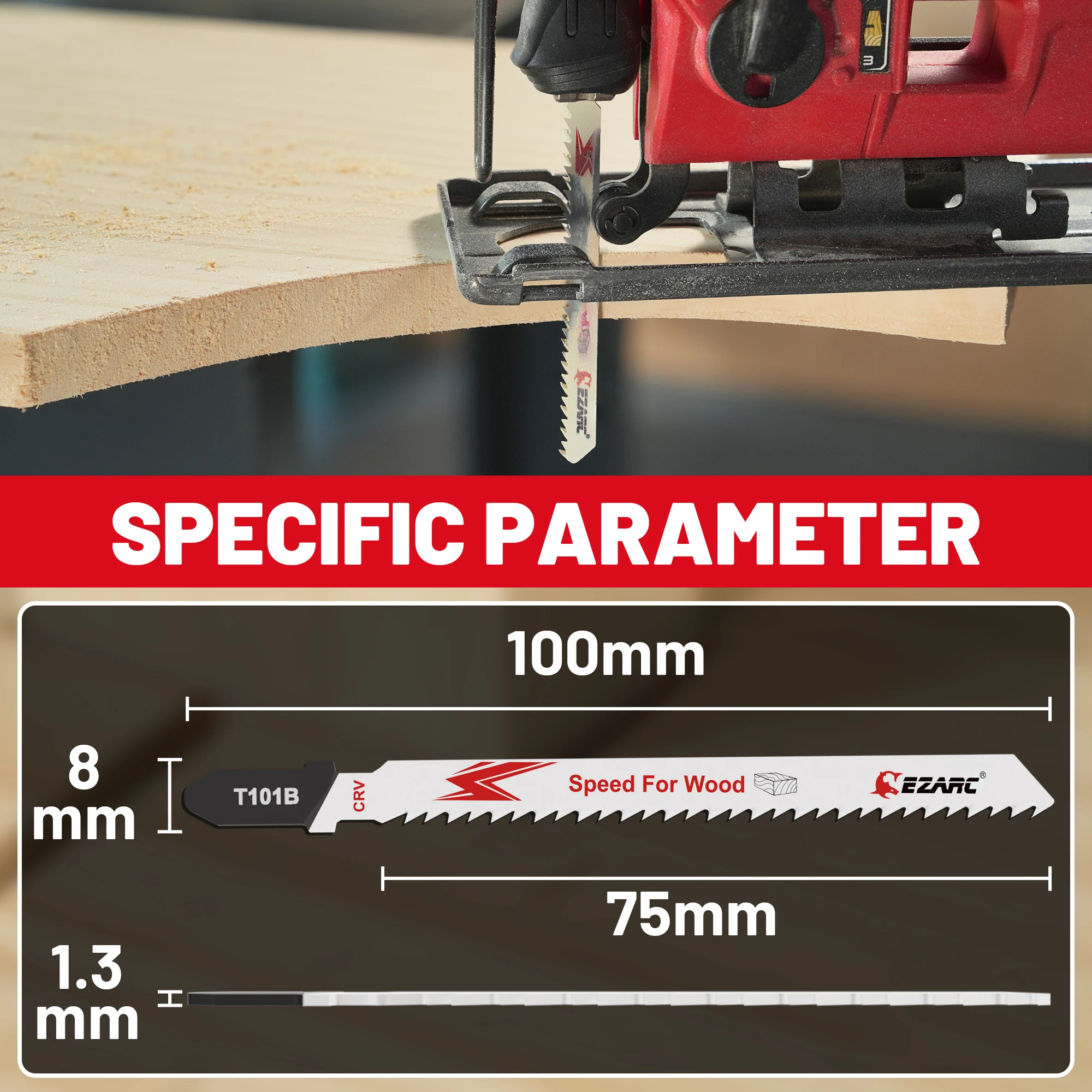 Imagem -05 - Ezarc Jig Saw Lâminas de Corte Suave Curva Lâmina de Serra para Corte Limpo de Madeira Sortido T-shank Jigsaw Wood Saw Curvo Parkside 10 Peças