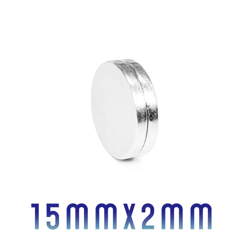 5/10/20/50/100/150PCS 15x2 Neodymium Disc Magnets 15mmx2mm Permanent Small Round Magnet 15x2mm Thin Search Magnet Strong 15*2