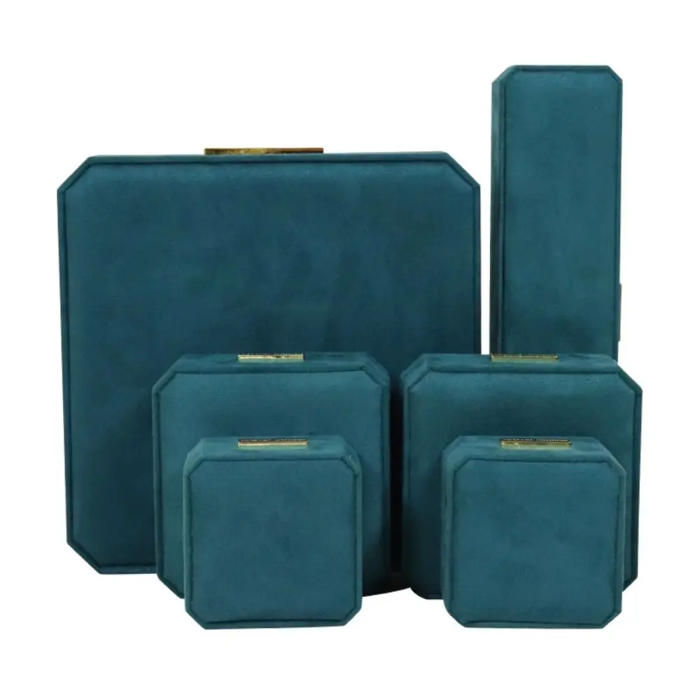 Boîtes à bijoux en velours émeraude, présentoir octogonal pour Bracelet et collier, organisateur de luxe, mallette de rangement de bijoux pour la maison